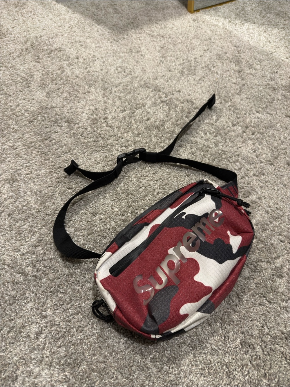 Supreme Red Camo Waist Bag